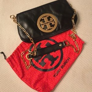 Tory Burch clutch with detachable gold chain
